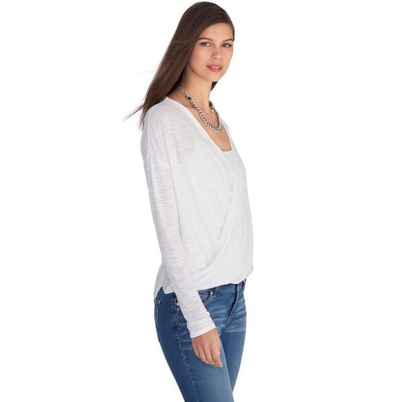 WHBM Long Sleeve Crossover White Coverup Size Large - Picture 2 of 13